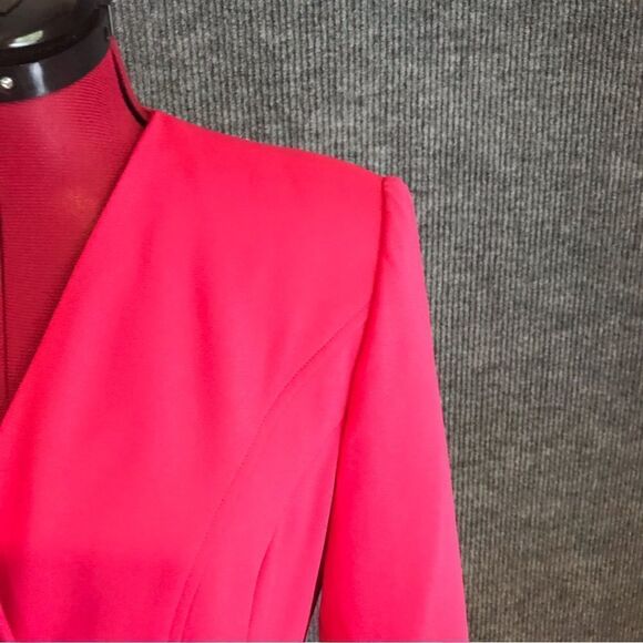 Kasper ASL Blazer Women’s Petite Size 8P Pink Long Sleeve Gold Button V-Neck - Picture 5 of 11